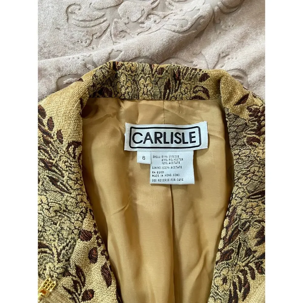 Vintage 90s‎ Carlisle Velvet Brocade Jacquard Jacket Upholstery 6 - Picture 5 of 6